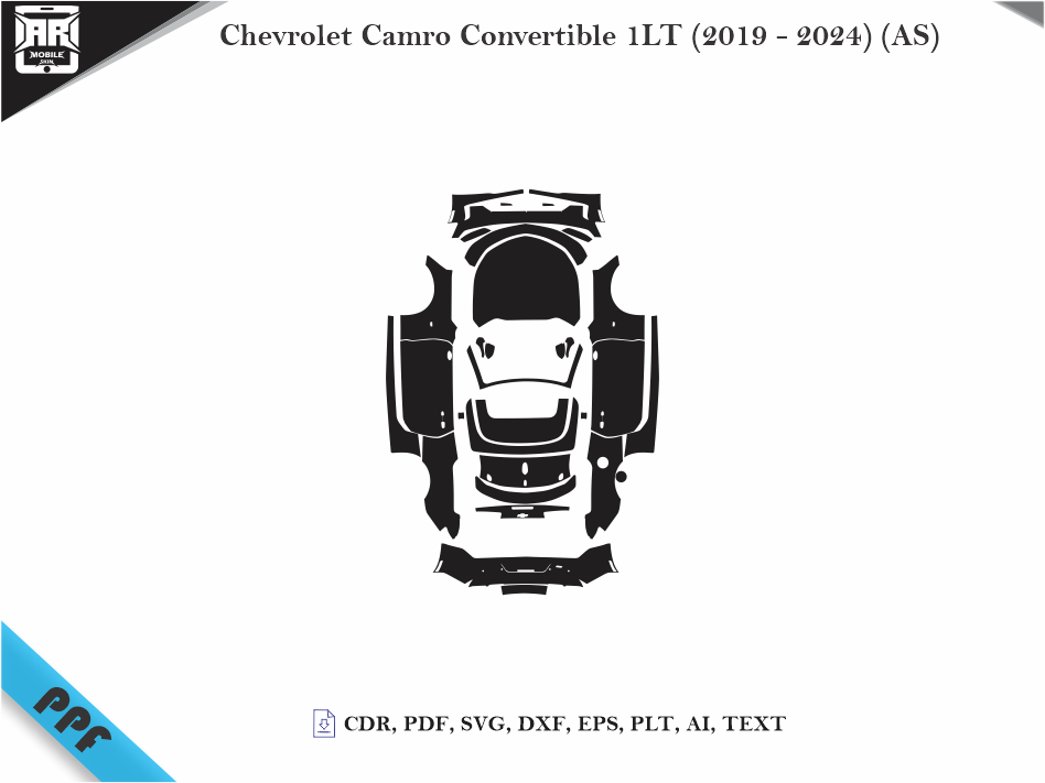 Chevrolet Camro Convertible 1LT (2019 - 2024) (AS) Car Body PPF Cutting Template