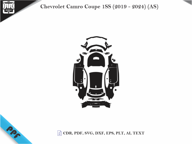 Chevrolet Camro Coupe 1SS (2019 – 2024) (AS) Full Car Body PPF Cutting Template