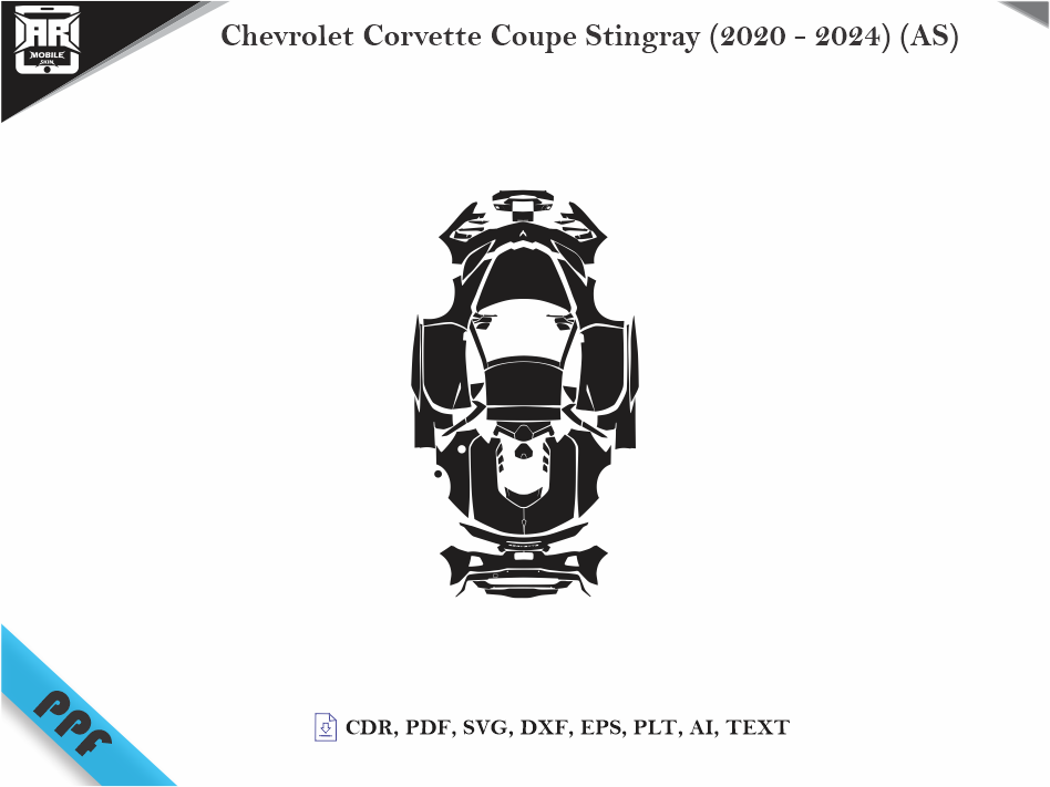 Chevrolet Corvette Coupe Stingray (2020 - 2024) (AS) Car Body PPF Cutting Template