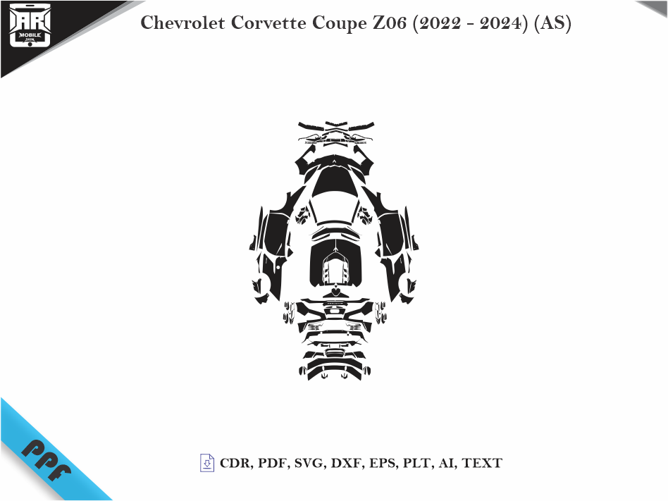 Chevrolet Corvette Coupe Z06 (2022 - 2024) (AS) Car Body PPF Cutting Template