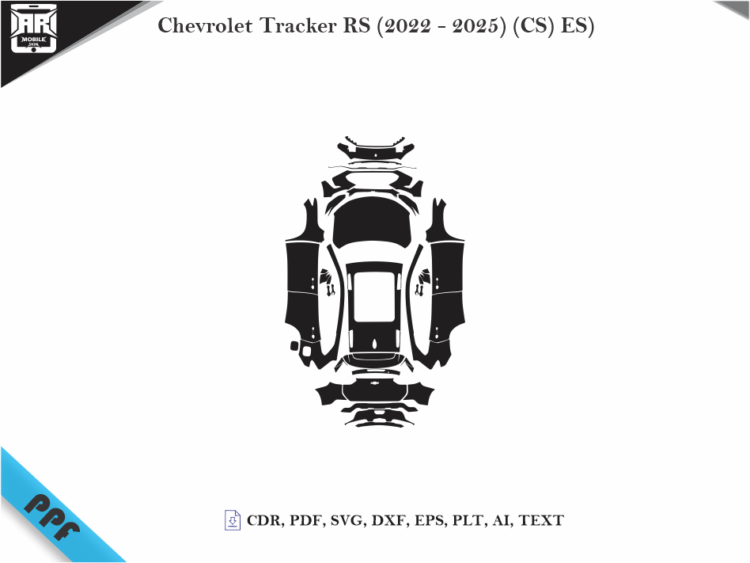 Chevrolet Tracker RS (2022 – 2025) (CS) ES) Full Car Body PPF Cutting Template