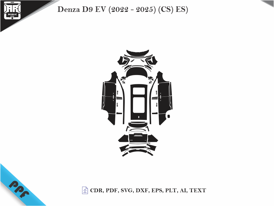 Denza D9 EV (2022 - 2025) (CS) ES) Car Body PPF Cutting Template