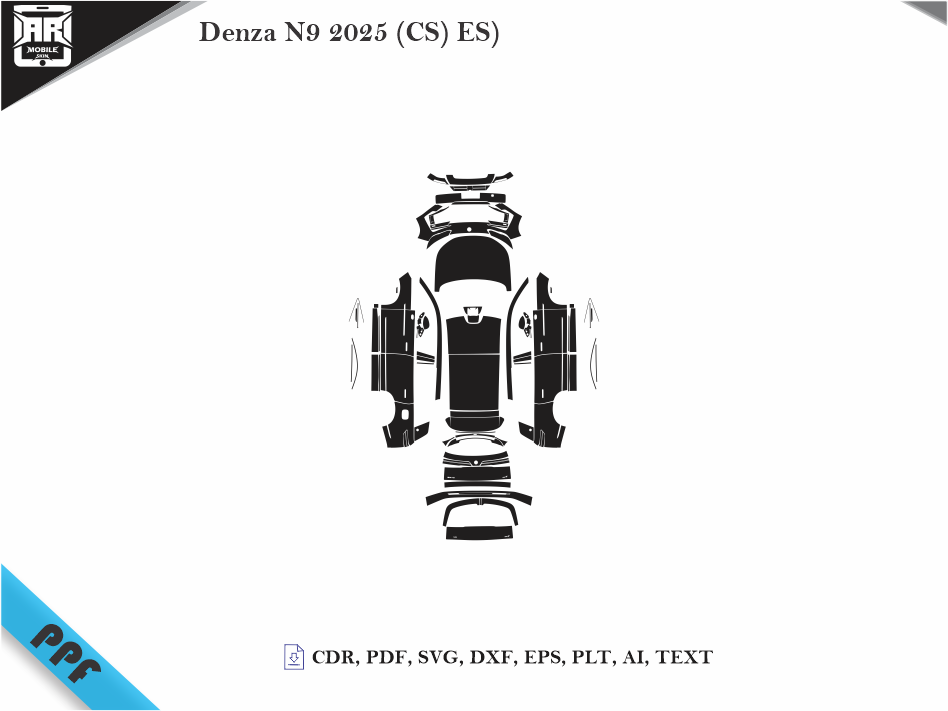 Denza N9 2025 (CS) ES) Car Body PPF Cutting Template