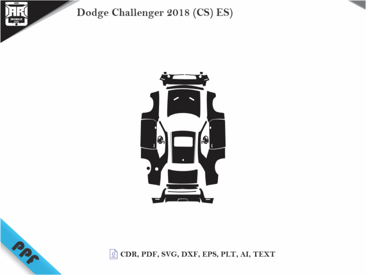 Dodge Challenger 2018 (CS) ES) Full Car Body PPF Cutting Template