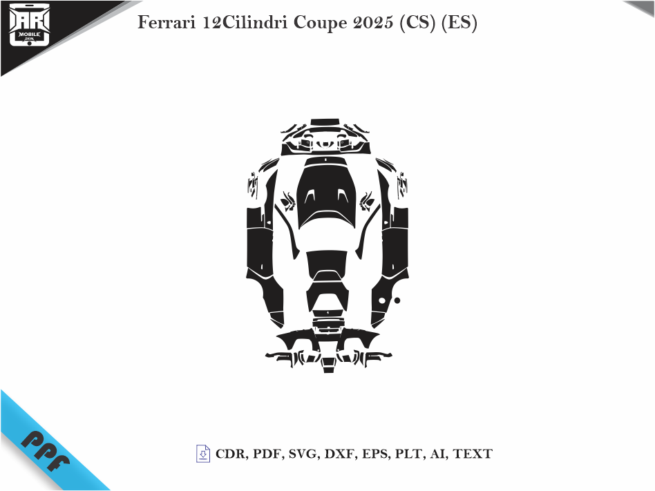 Ferrari 12Cilindri Coupe 2025 (CS) (ES) Car Body PPF Cutting Template
