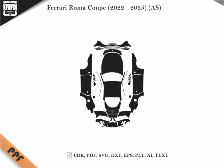 Ferrari Roma Coupe (2022 – 2025) (AS) Full Car Body PPF Cutting Template