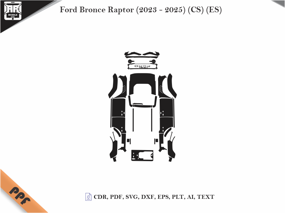 Ford Bronce Raptor (2023 - 2025) (CS) (ES) Car Body PPF Cutting Template