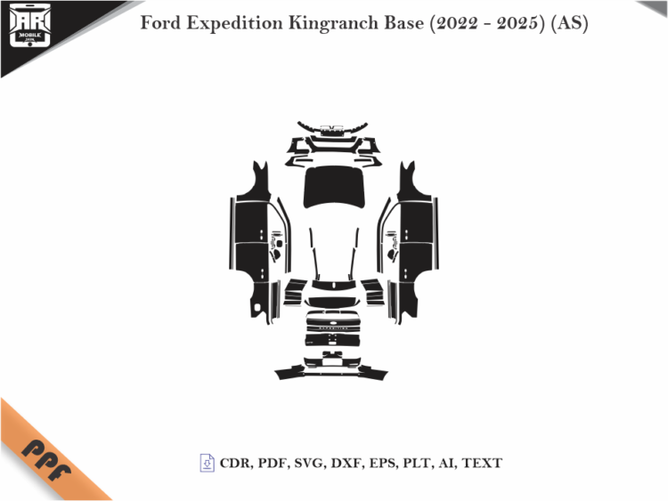 Ford Expedition Kingranch Base (2022 – 2025) (AS) Full Car Body PPF Cutting Template
