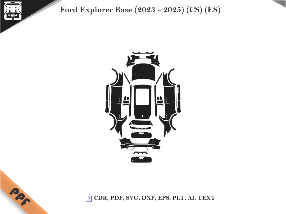 Ford Explorer Base (2023 - 2025) (CS) (ES) Car Body PPF Cutting Template