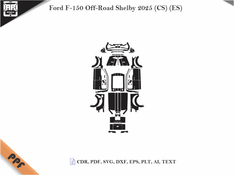 Ford F-150 Off-Road Shelby 2025 (CS) (ES) Full Car Body PPF Cutting Template