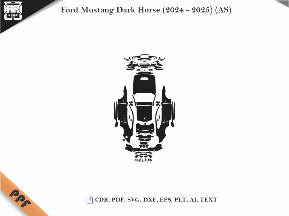 Ford Mustang Dark Horse (2024 - 2025) (AS) Car Body PPF Cutting Template