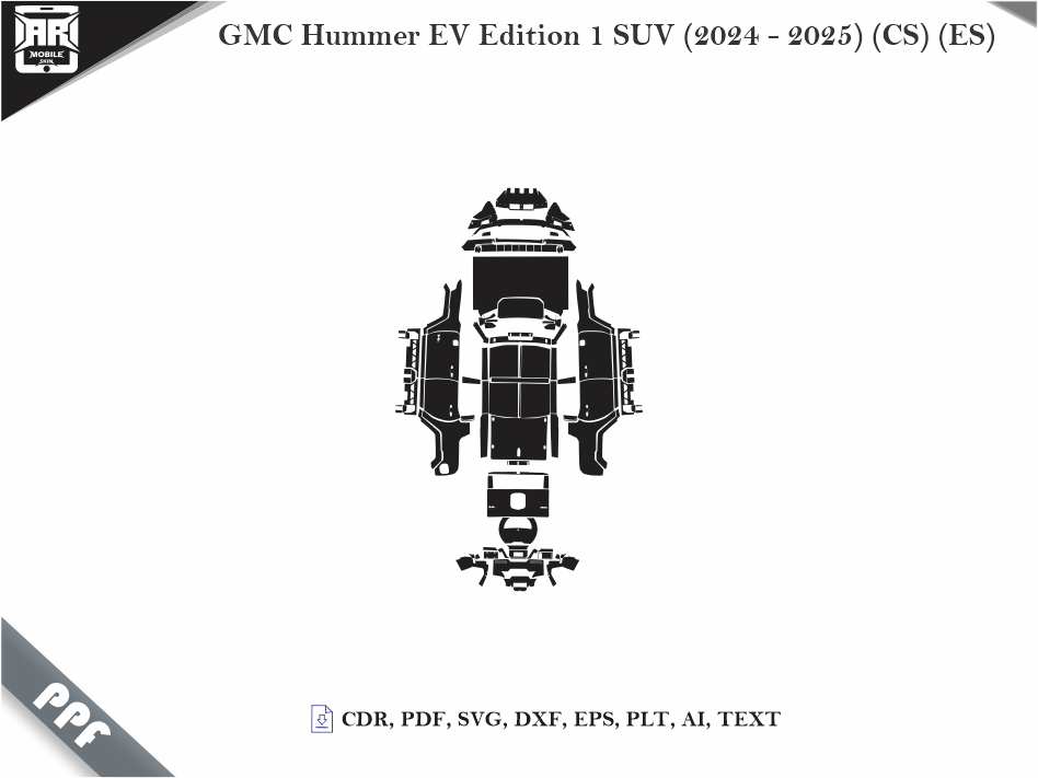 GMC Hummer EV Edition 1 SUV (2024 - 2025) (CS) (ES) Car Body PPF Cutting Template