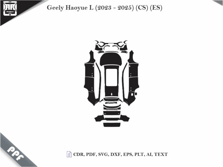 Geely Haoyue L (2023 – 2025) (CS) (ES) Full Car Body PPF Cutting Template