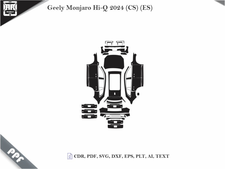 Geely Monjaro Hi-Q 2024 (CS) (ES) Full Car Body PPF Cutting Template