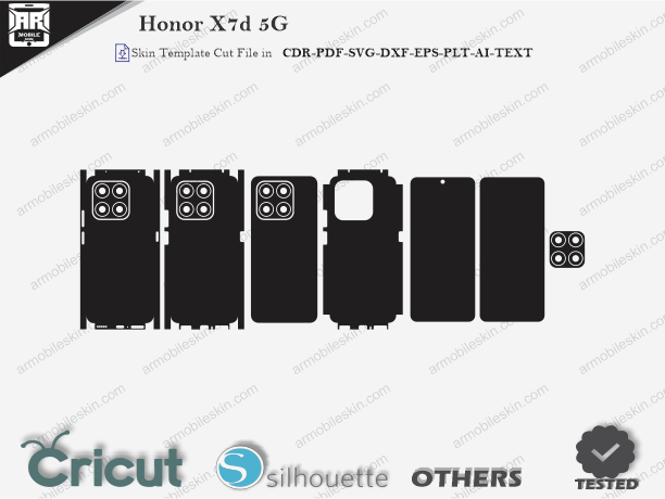 Honor X7d 5G Skin Template Vector Cut File
