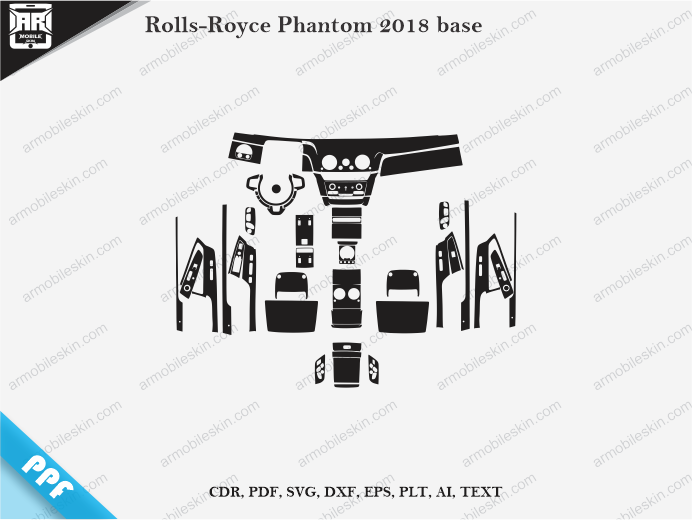 Rolls-Royce Phantom 2018 base Car Interior PPF or Wrap Template