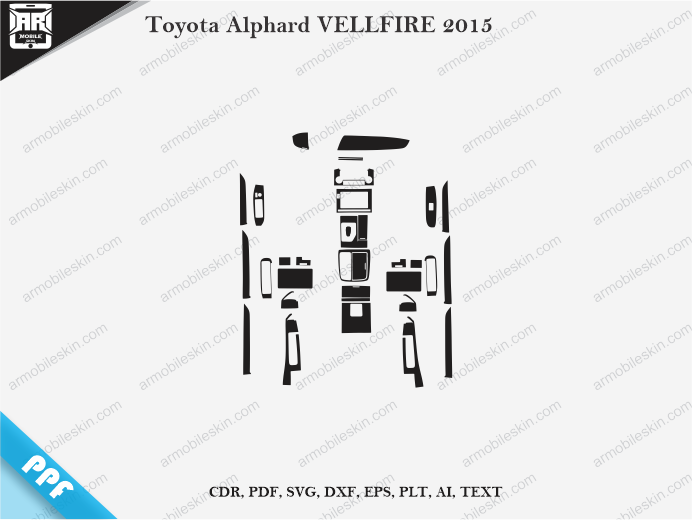 Toyota Alphard VELLFIRE 2015 Car Interior PPF or Wrap Template