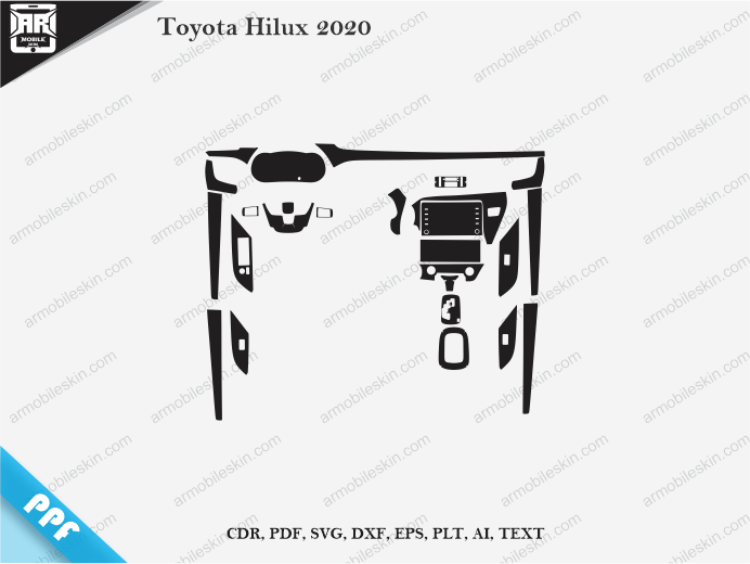 Toyota Hilux 2020Car Interior PPF or Wrap Template