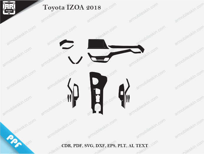 Toyota IZOA 2018Car Interior PPF or Wrap Template