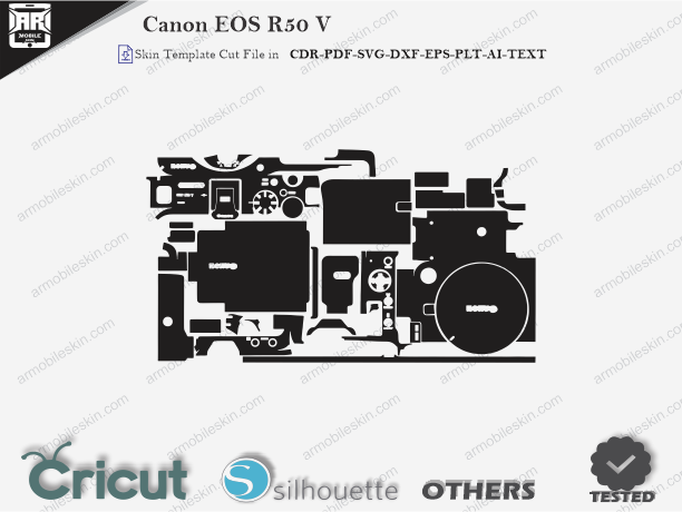Canon EOS R50 V Skin Template Vector Cut File