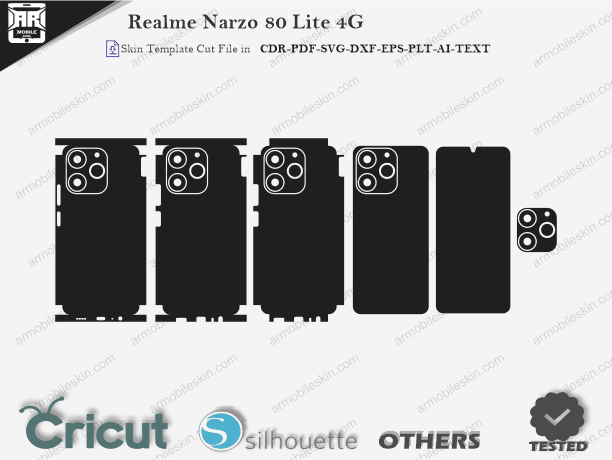 Realme Narzo 80 Lite 4G Skin Template Vector Cut File