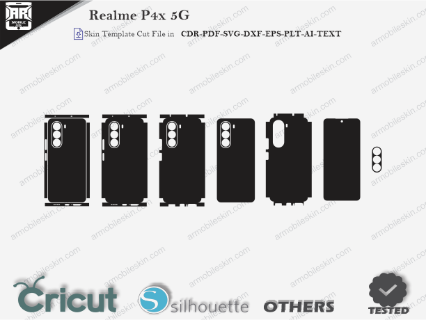 Realme P4x 5G Skin Template Vector Cut File