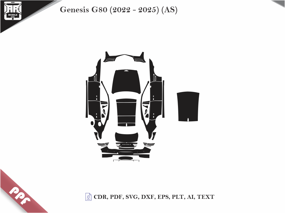 Genesis G80 (2022 - 2025) (AS) Car Body PPF Cutting Template