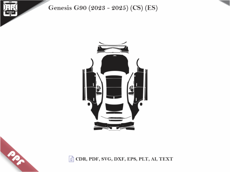 Genesis G90 (2023 – 2025) (CS) (ES) Full Car Body PPF Cutting Template