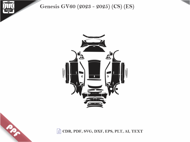 Genesis GV60 (2023 – 2025) (CS) (ES) Full Car Body PPF Cutting Template