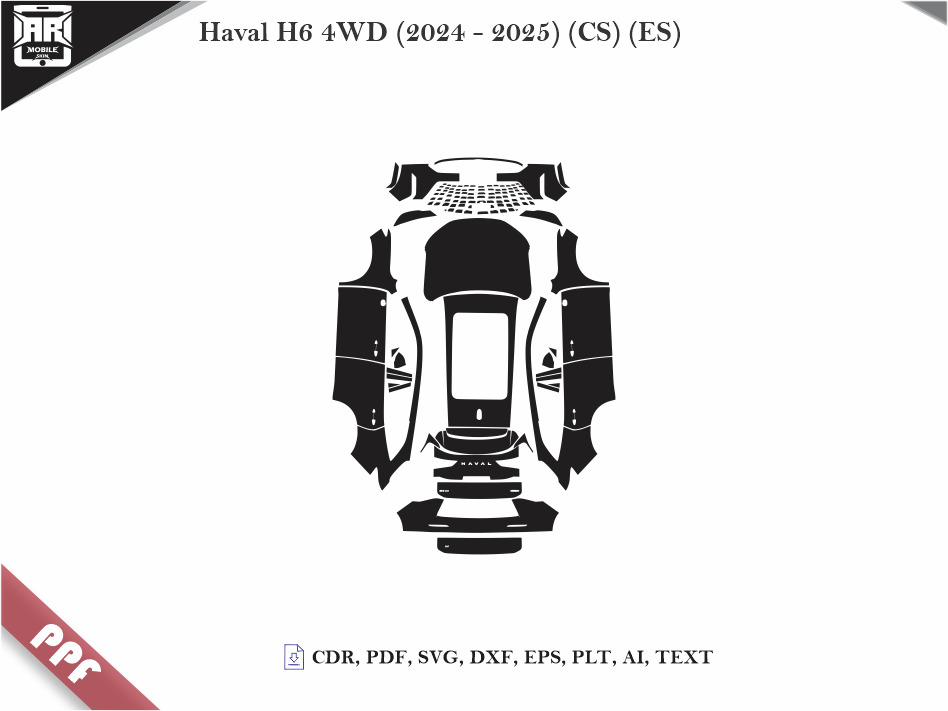 Haval H6 4WD (2024 - 2025) (CS) (ES) Car Body PPF Cutting Template