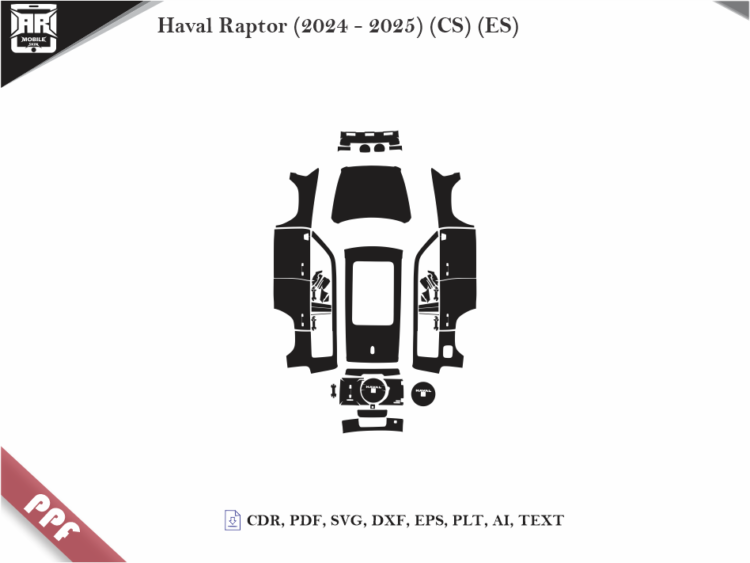 Haval Raptor (2024 – 2025) (CS) (ES) Full Car Body PPF Cutting Template