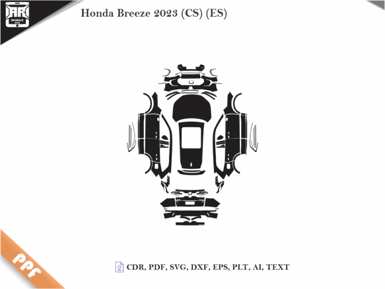 Honda Breeze 2023 (CS) (ES) Full Car Body PPF Cutting Template
