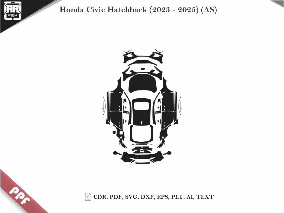 Honda Civic Hatchback (2023 - 2025) (AS) Car Body PPF Cutting Template