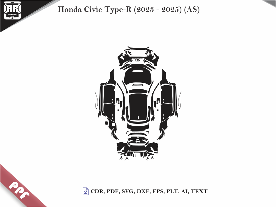 Honda Civic Type-R (2023 - 2025) (AS) Car Body PPF Cutting Template