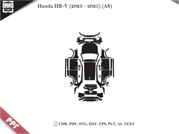 Honda HR-V (2023 – 2025) (AS) Full Car Body PPF Cutting Template