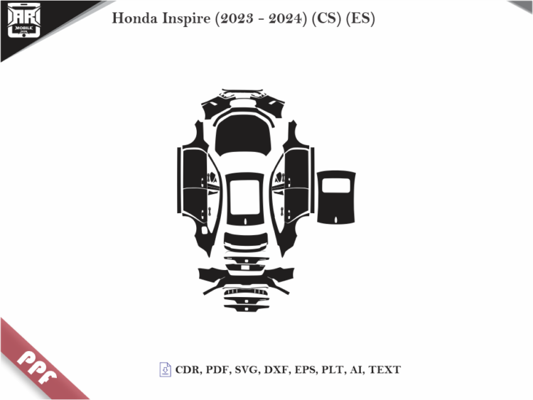 Honda Inspire (2023 – 2024) (CS) (ES) Full Car Body PPF Cutting Template