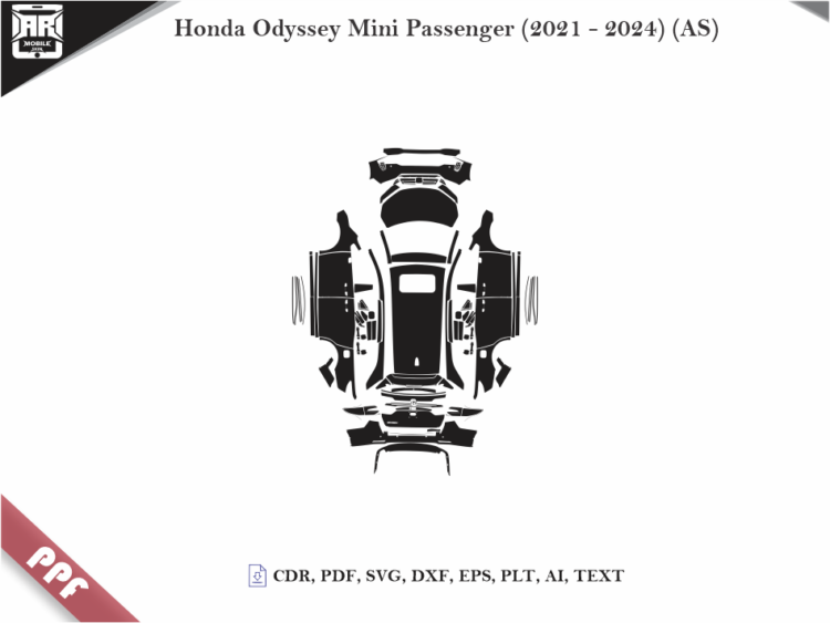 Honda Odyssey Mini Passenger (2021 – 2024) (AS) Full Car Body PPF Cutting Template