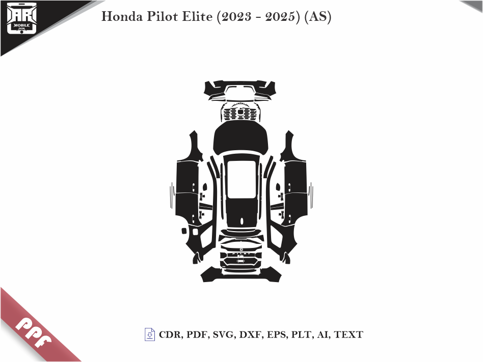 Honda Pilot Elite (2023 - 2025) (AS) Car Body PPF Cutting Template