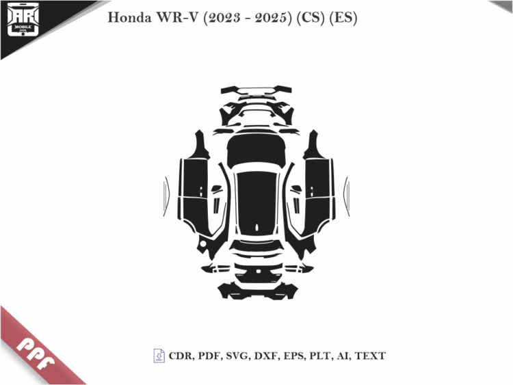 Honda WR-V (2023 – 2025) (CS) (ES) Full Car Body PPF Cutting Template