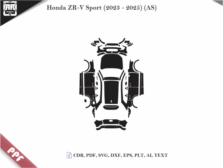 Honda ZR-V Sport (2023 – 2025) (AS) Full Car Body PPF Cutting Template