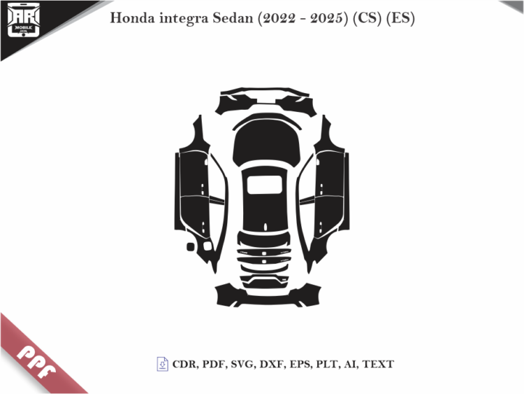 Honda integra Sedan (2022 – 2025) (CS) (ES) Full Car Body PPF Cutting Template