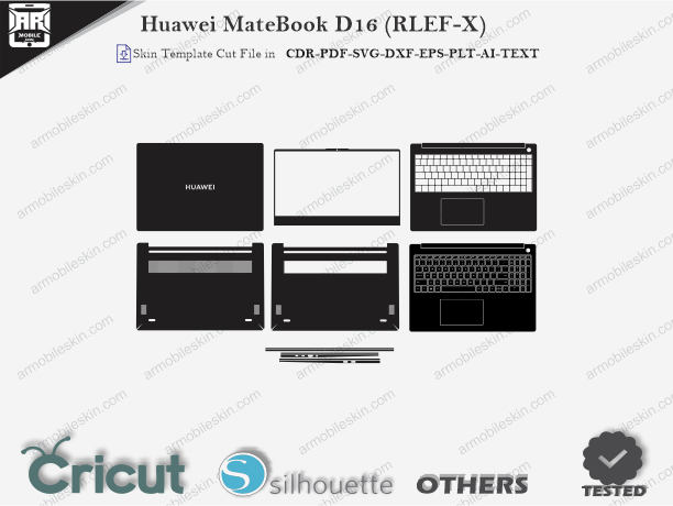 Huawei MateBook D16 (RLEF-X) Skin Template Vector Cut File