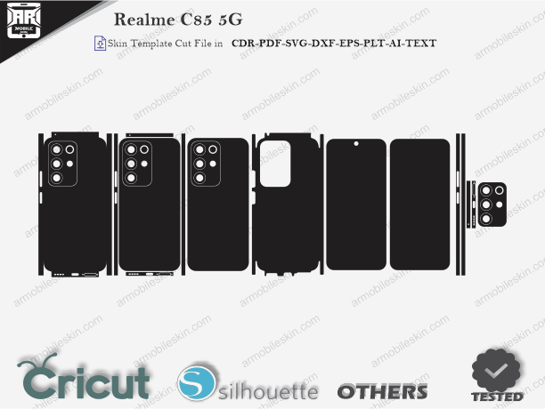 Realme C85 5G Skin Template Vector Cut File