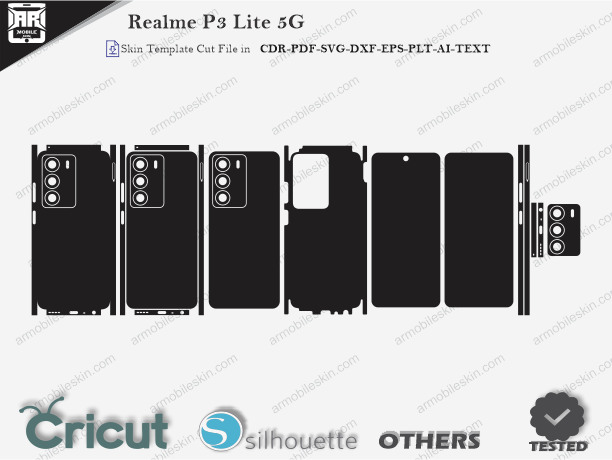 Realme P3 Lite 5G Skin Template Vector Cut File