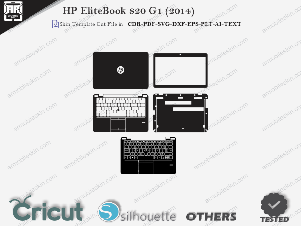 HP EliteBook 820 G1 (2014) Skin Template Vector Cut File