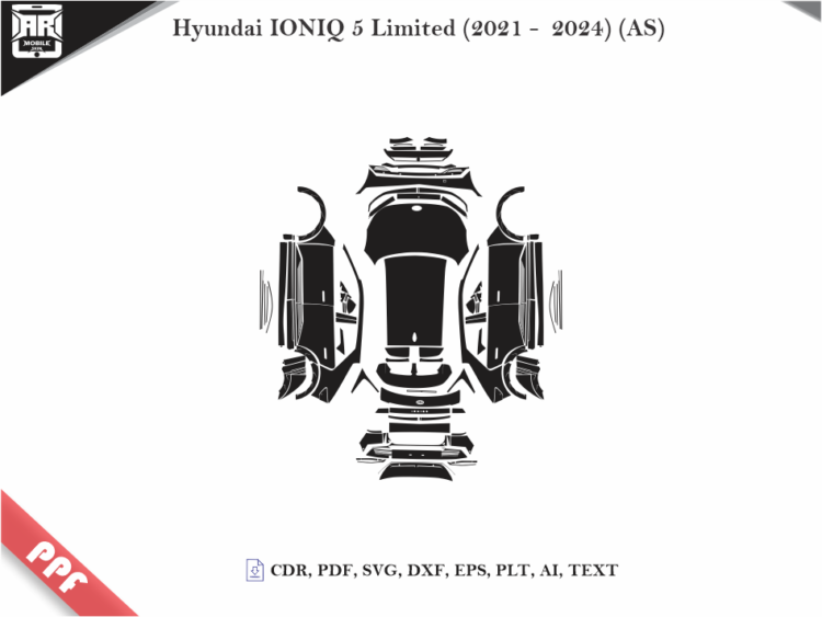 Hyundai IONIQ 5 Limited (2021 – 2024) (AS) Full Car Body PPF Cutting Template