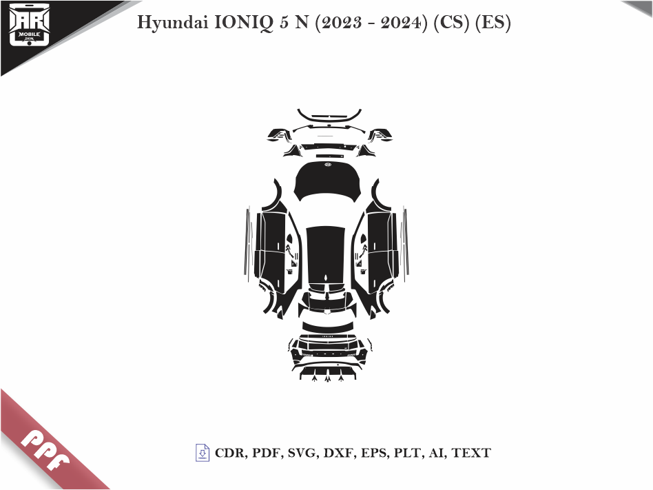 Hyundai IONIQ 5 N (2023 - 2024) (CS) (ES) Car Body PPF Cutting Template