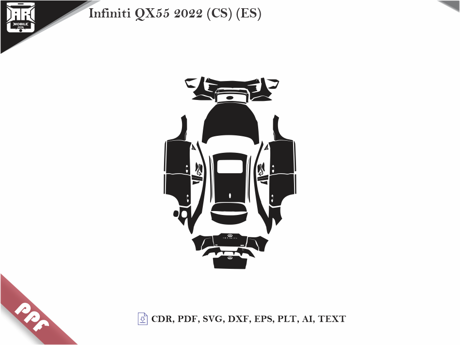 Infiniti QX55 2022 (CS) (ES) Car Body PPF Cutting Template