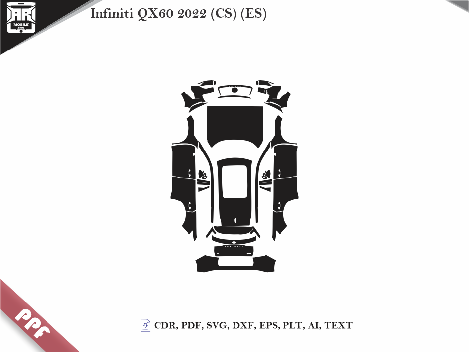 Infiniti QX60 2022 (CS) (ES) Car Body PPF Cutting Template