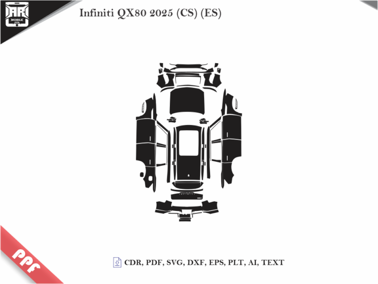 Infiniti QX80 2025 (CS) (ES) Full Car Body PPF Cutting Template